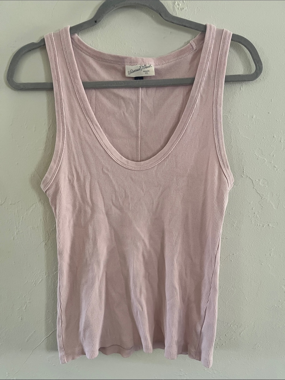 Velvet Heart Pastel Pink Ribbed Scoop Neck Tank